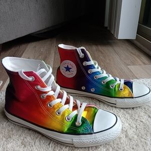 Womens Converse rainbow ombre chuck taylors high tops sneakers sz 6.5